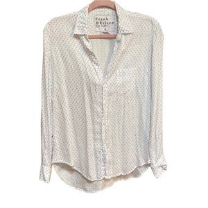 Frank & Eileen | 100% modal cotton oversized button down polka dot shirt XS